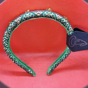 cintillo cinta con diseño geometrico verde ct009