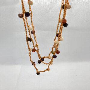 collar tejido en hilo canela, de 2 o 3 vueltas ct127